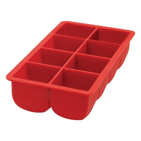 Hic Harold Import Red Silicone Ice Cube Tray 8 cubes 43748